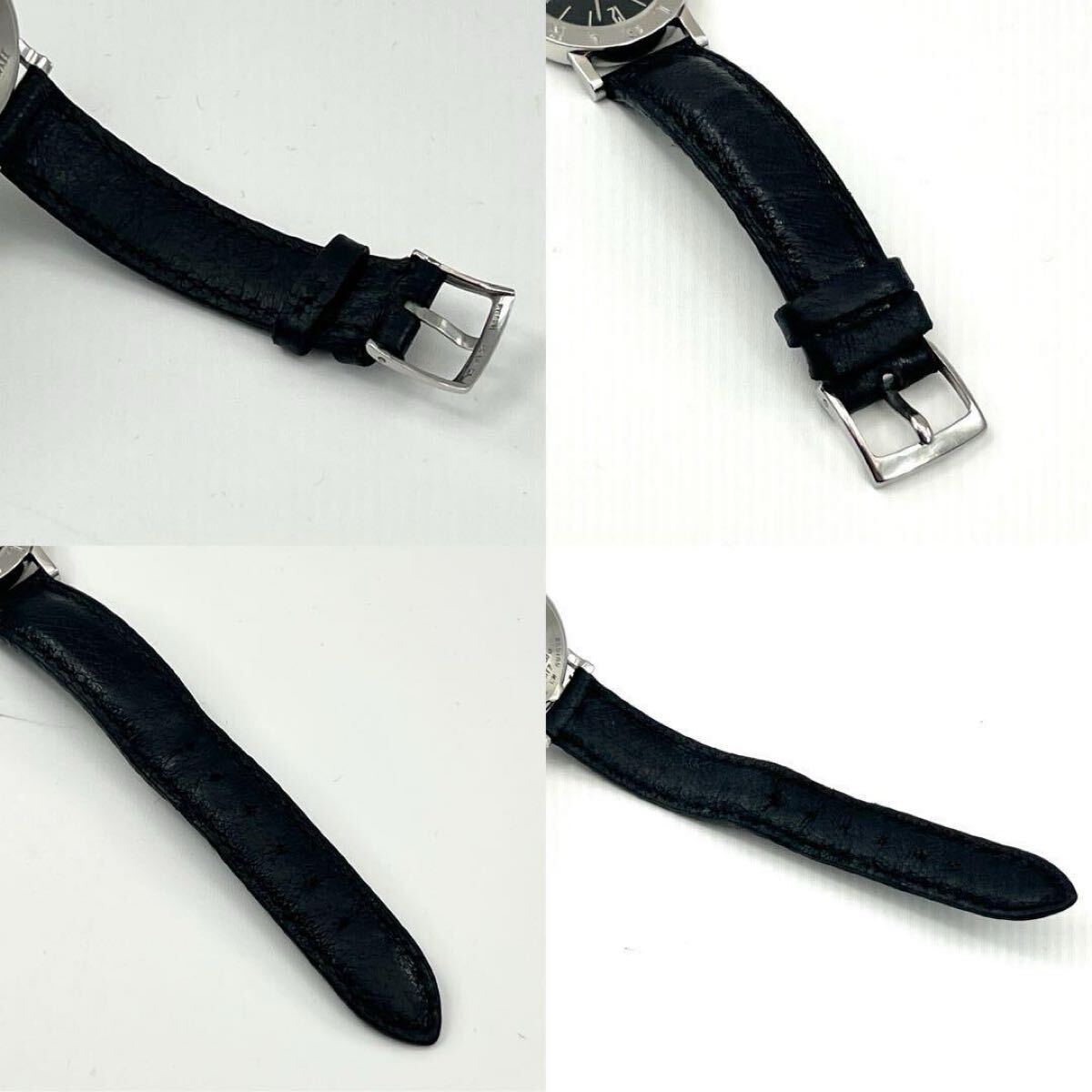BVLGARI ブルガリ　BB26SLD 黒文字盤　シルバー　レディース　純正ベルト　ブラック　2針　クォーツ　純正ベルト　レザー　SS　デイト_画像6