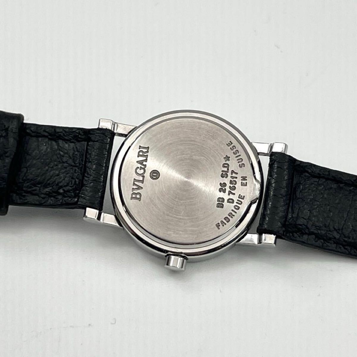 BVLGARI ブルガリ　BB26SLD 黒文字盤　シルバー　レディース　純正ベルト　ブラック　2針　クォーツ　純正ベルト　レザー　SS　デイト_画像7