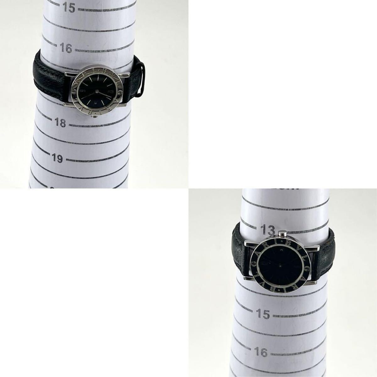 BVLGARI ブルガリ　BB26SLD 黒文字盤　シルバー　レディース　純正ベルト　ブラック　2針　クォーツ　純正ベルト　レザー　SS　デイト_画像8