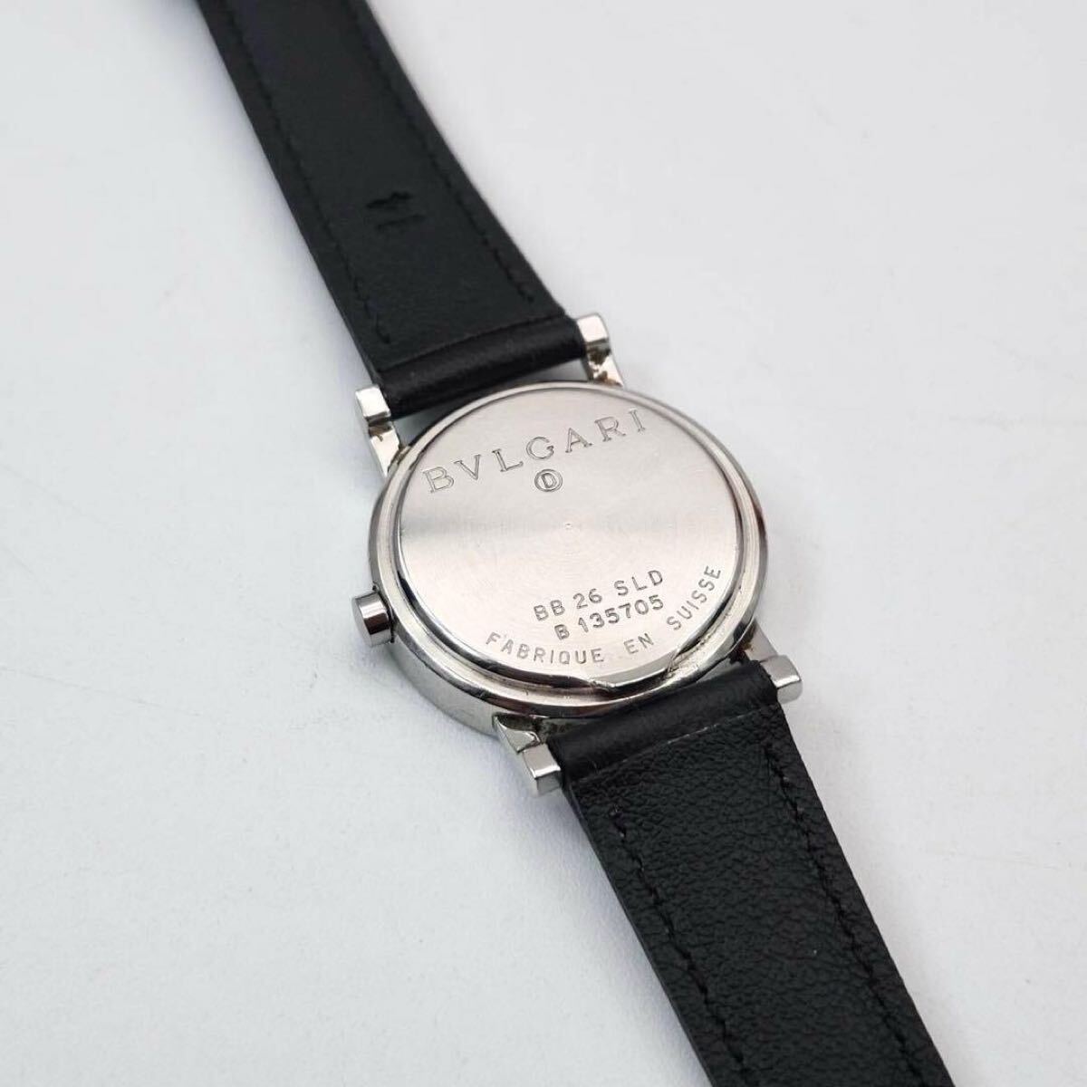 BVLGARI ブルガリ　BB26SLD シルバー　ブラック　レディース　クォーツ　デイト　レザーベルト　2針　デイト　ステンレススチール　_画像6
