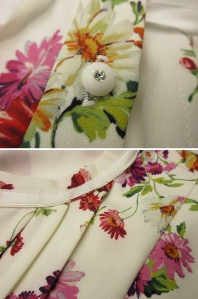 クイーンズコートQUEENS COURT★定価¥20900(税込) ガーベラプリントミニワンピース◆サイズ2◆未使用_画像8