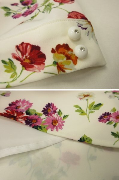 クイーンズコートQUEENS COURT★定価¥20900(税込) ガーベラプリントミニワンピース◆サイズ2◆未使用_画像9