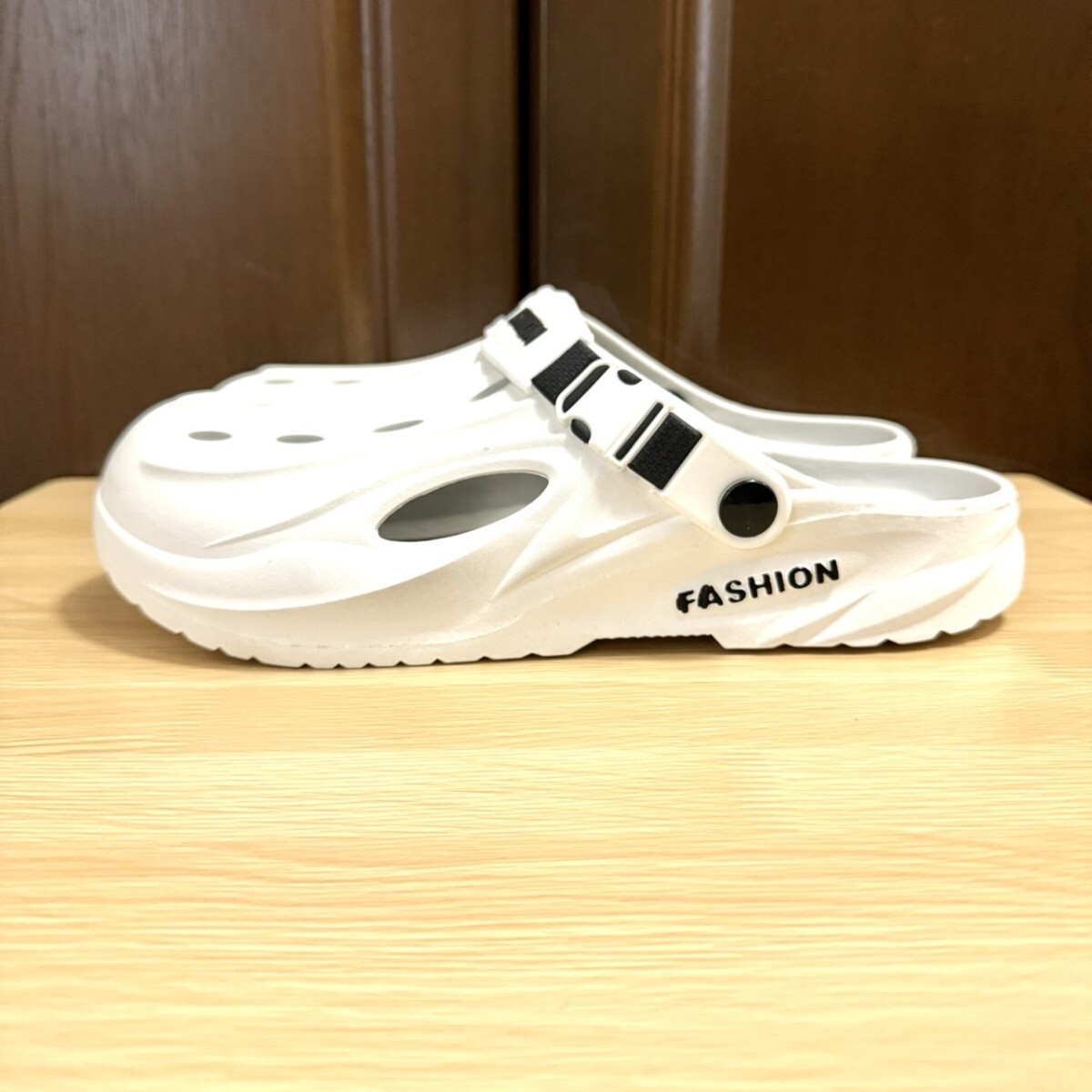 クロッグサンダル メンズ 2WAY スポーツサンダル サボサンダル 前閉じ ホワイト 25.0〜25.5_画像8