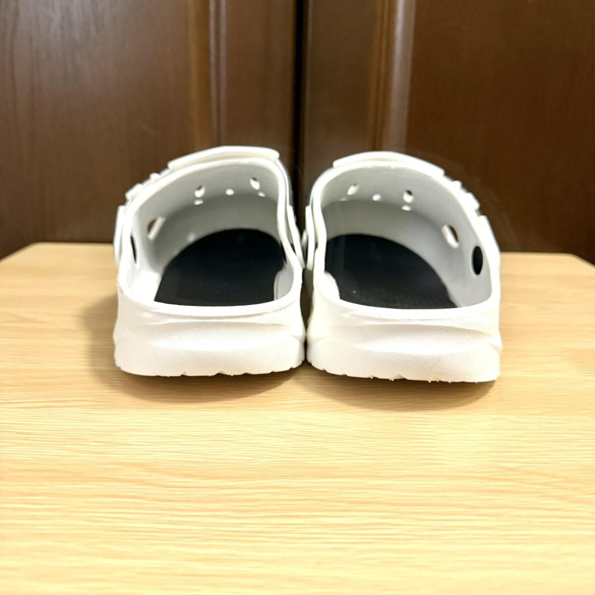 クロッグサンダル メンズ 2WAY スポーツサンダル サボサンダル 前閉じ ホワイト 25.0〜25.5_画像9