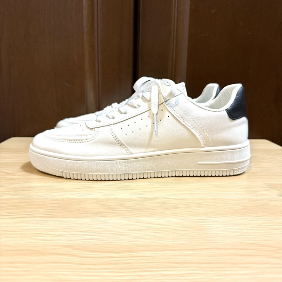 スニーカー メンズ シンプル ワークシューズ カジュアル ランニング ウォーキング 通気性 ブラック 27.0_画像8