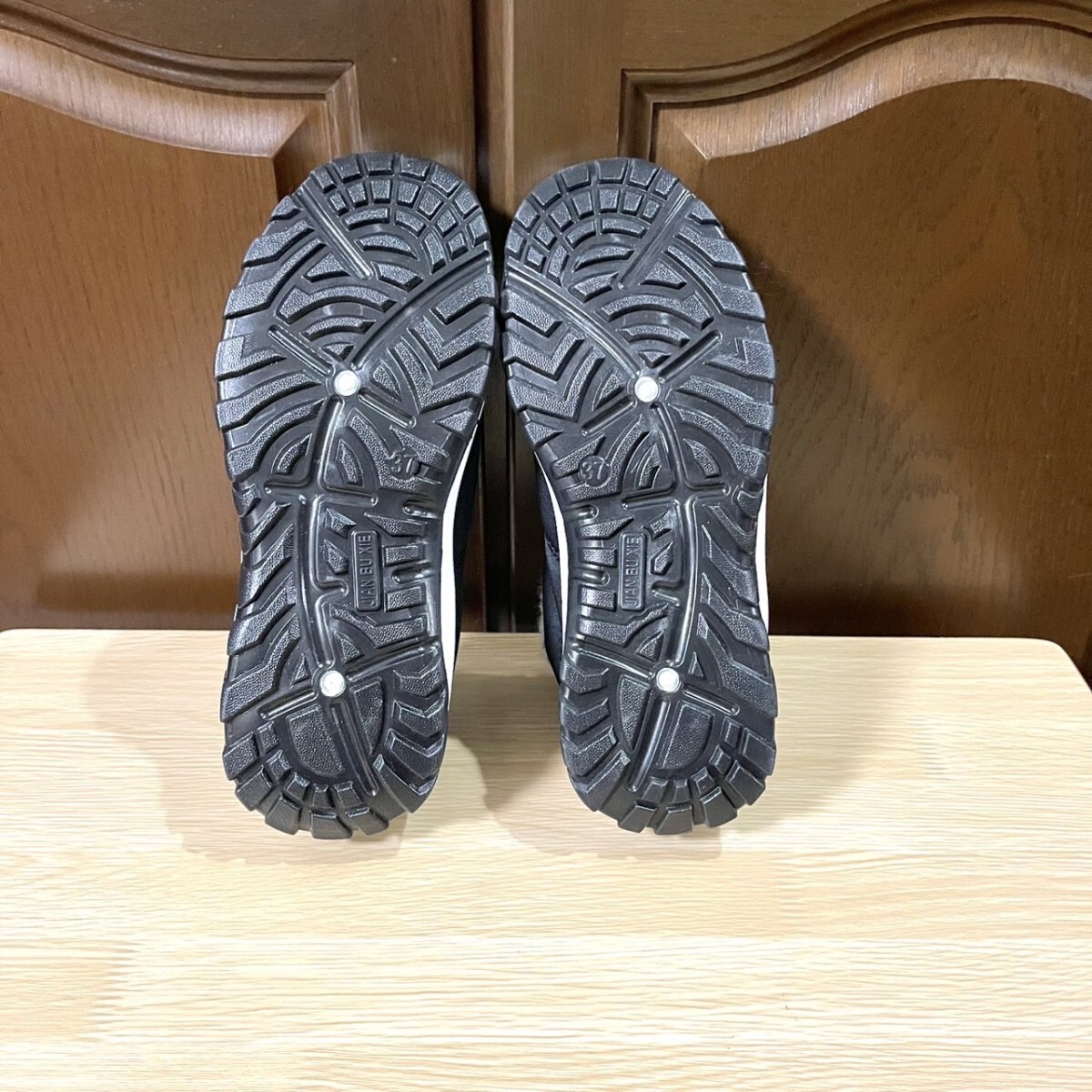 ボアスリッポン メンズ 裏起毛 スニーカー ボア 暖かい 保温 滑りにくい ブラック 27.0_画像10