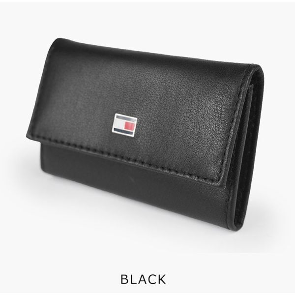 新品 トミーヒルフィガー キーケース 本革 ブラック TOMMY HILFIGER YEN 6 HOOK KEYCASE BLACK Oxford 31TL17X002 未使用 1円出品_画像2