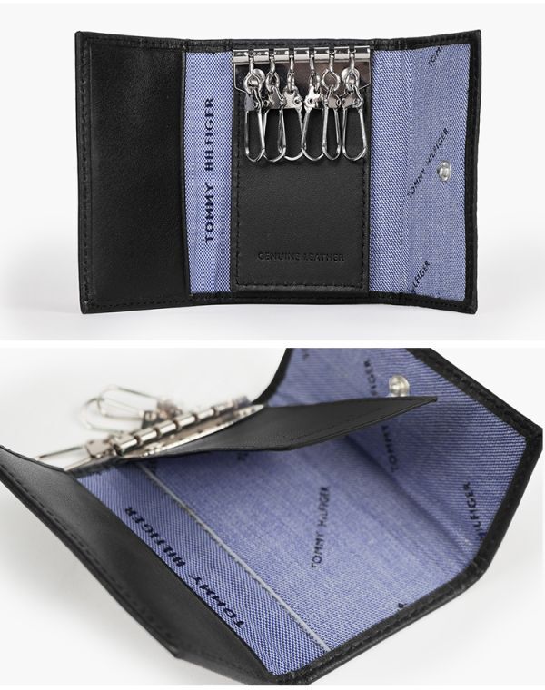 新品 トミーヒルフィガー キーケース 本革 ブラック TOMMY HILFIGER YEN 6 HOOK KEYCASE BLACK Oxford 31TL17X002 未使用 1円出品_画像4