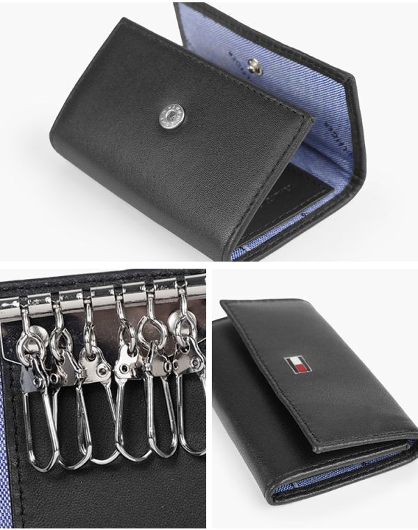 新品 トミーヒルフィガー キーケース 本革 ブラック TOMMY HILFIGER YEN 6 HOOK KEYCASE BLACK Oxford 31TL17X002 未使用 1円出品_画像5