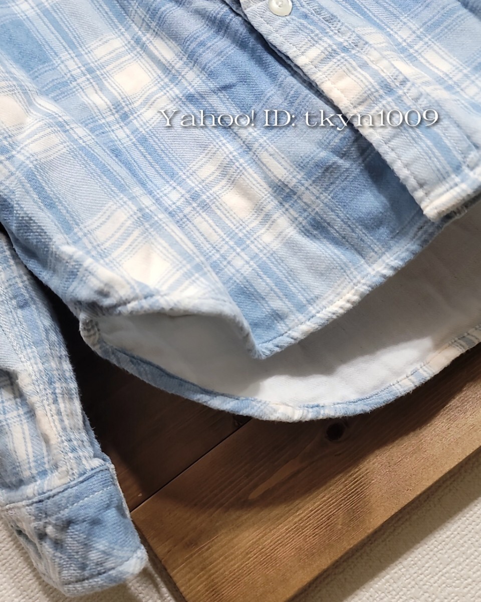 Ron Herman CALIFORNIA ロンハーマン ダブルガーゼ チェックシャツ Check Shirt 長袖シャツ インディゴ_画像3