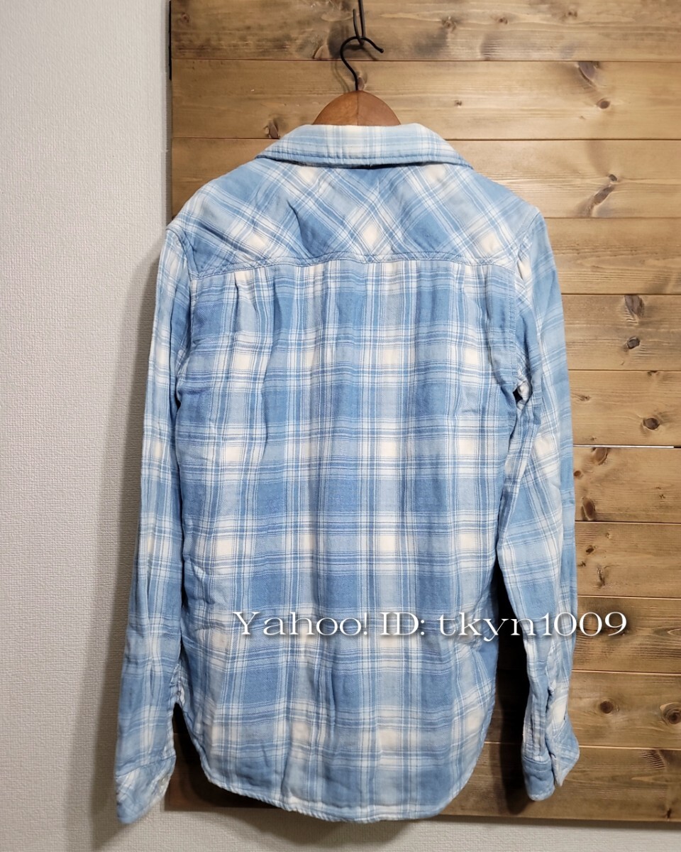 Ron Herman CALIFORNIA ロンハーマン ダブルガーゼ チェックシャツ Check Shirt 長袖シャツ インディゴ_画像7