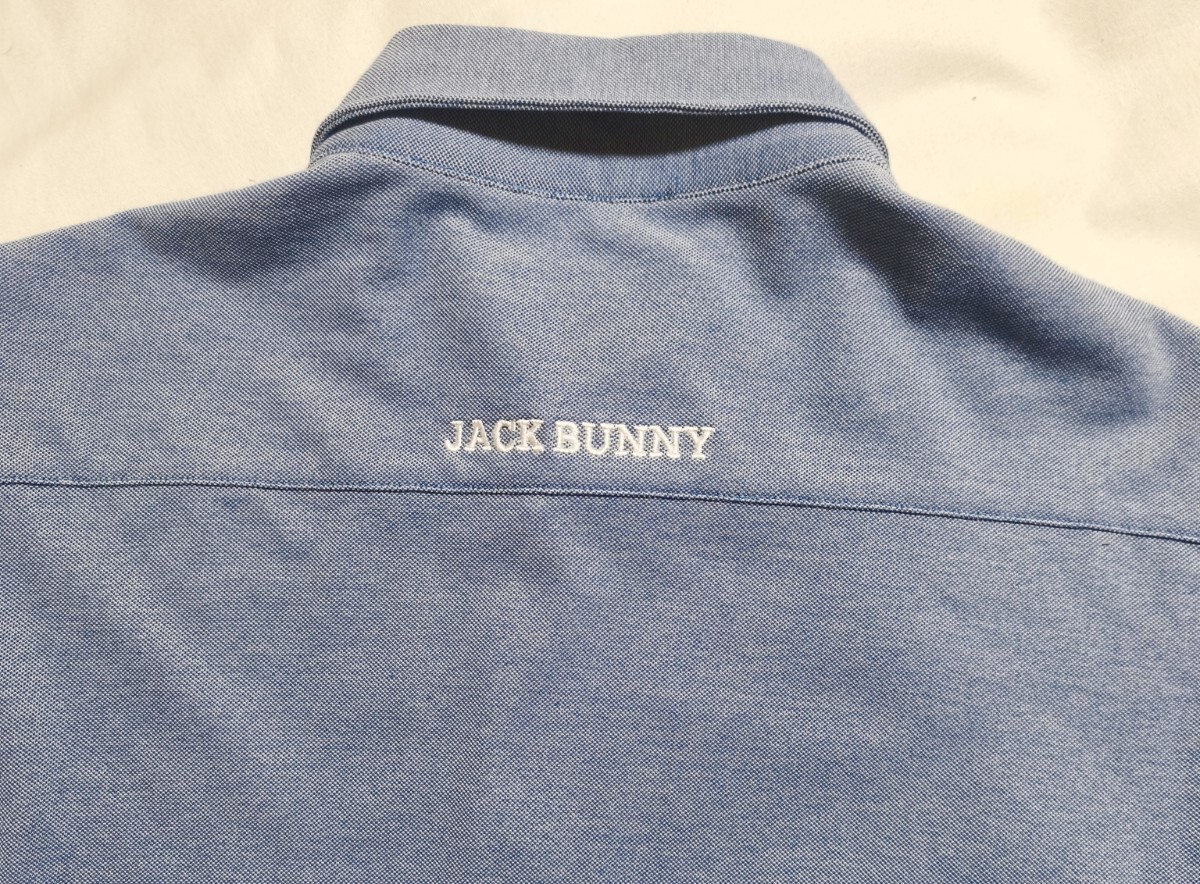 【程度良好】ジャックバニー(パーリーゲイツ) 鹿の子 長袖ポロシャツ コットン×ポリエステル混 サイズ:4(M)TSI正規品識別タグあり_画像4