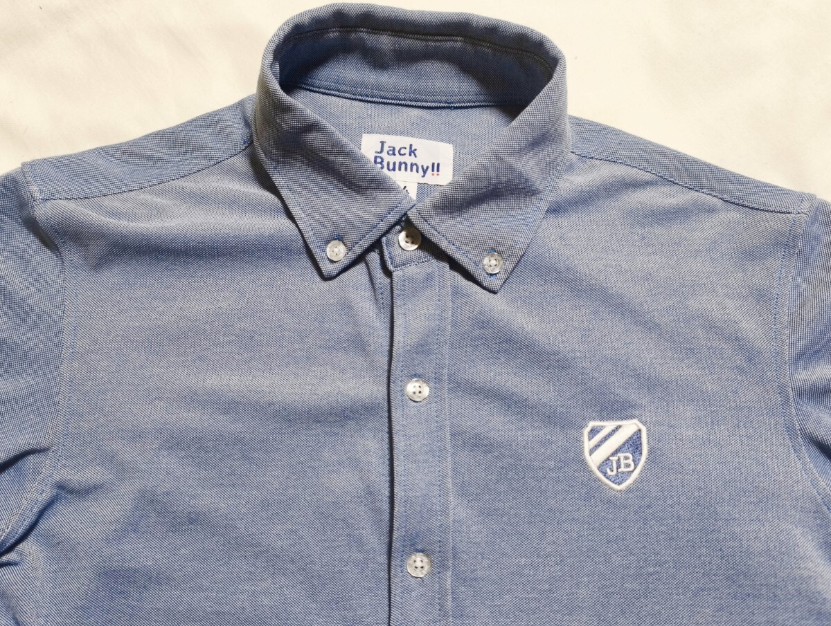 【程度良好】ジャックバニー(パーリーゲイツ) 鹿の子 長袖ポロシャツ コットン×ポリエステル混 サイズ:4(M)TSI正規品識別タグあり_画像1