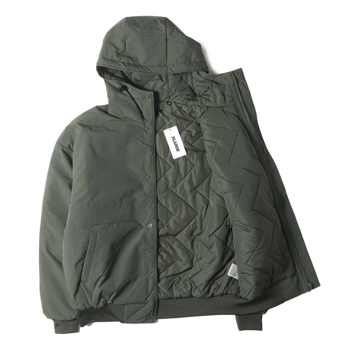 [ новый товар ]X-LARGE XLarge жакет оливковый размер :M | 23AW арка Logo подкладка стеганое полотно нейлон жакет 