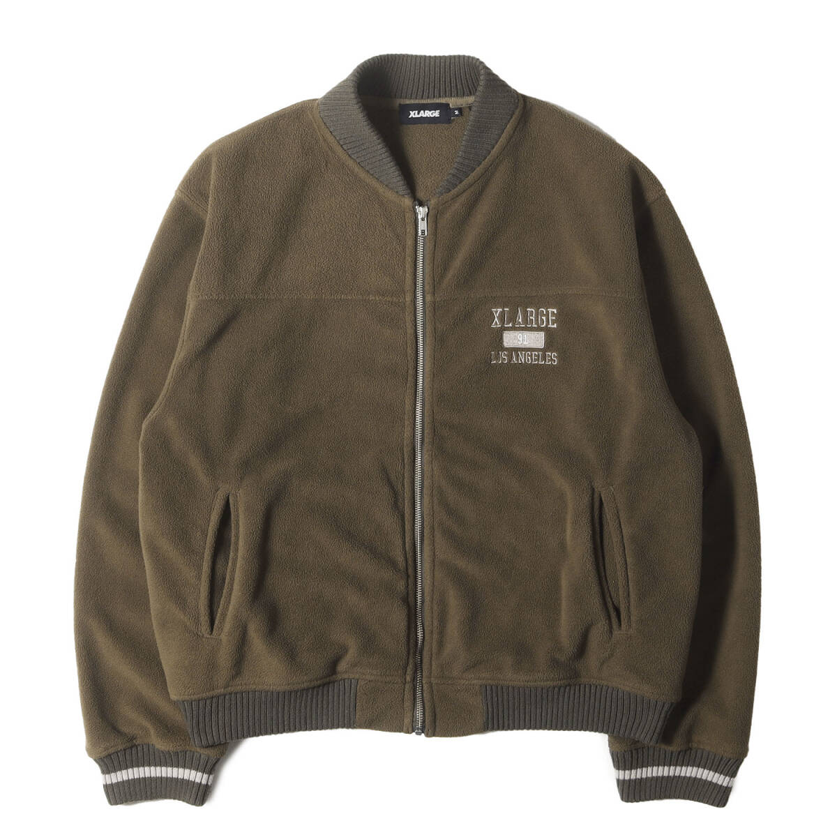 X-LARGE XLarge жакет хаки размер :M | бренд Logo вышивка Zip флис жакет | внешний блузон верхняя одежда X-LARGE XLarge жакет хаки размер :M | бренд Logo вышивка Zip флис жакет | внешний блузон верхняя одежда