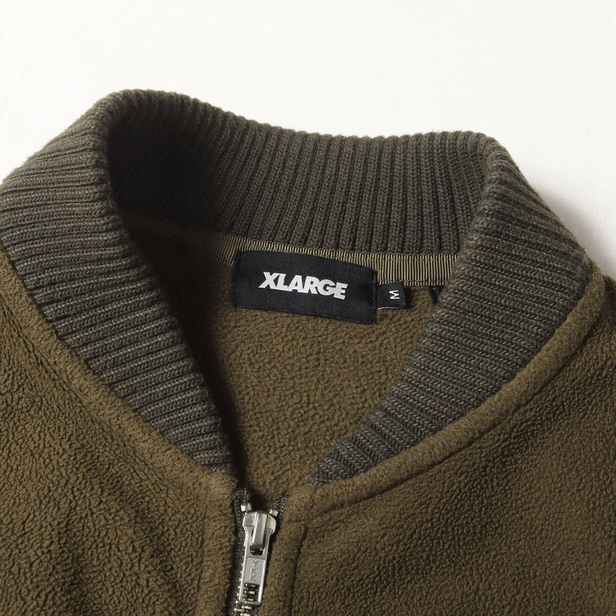 X-LARGE XLarge жакет хаки размер :M | бренд Logo вышивка Zip флис жакет | внешний блузон верхняя одежда