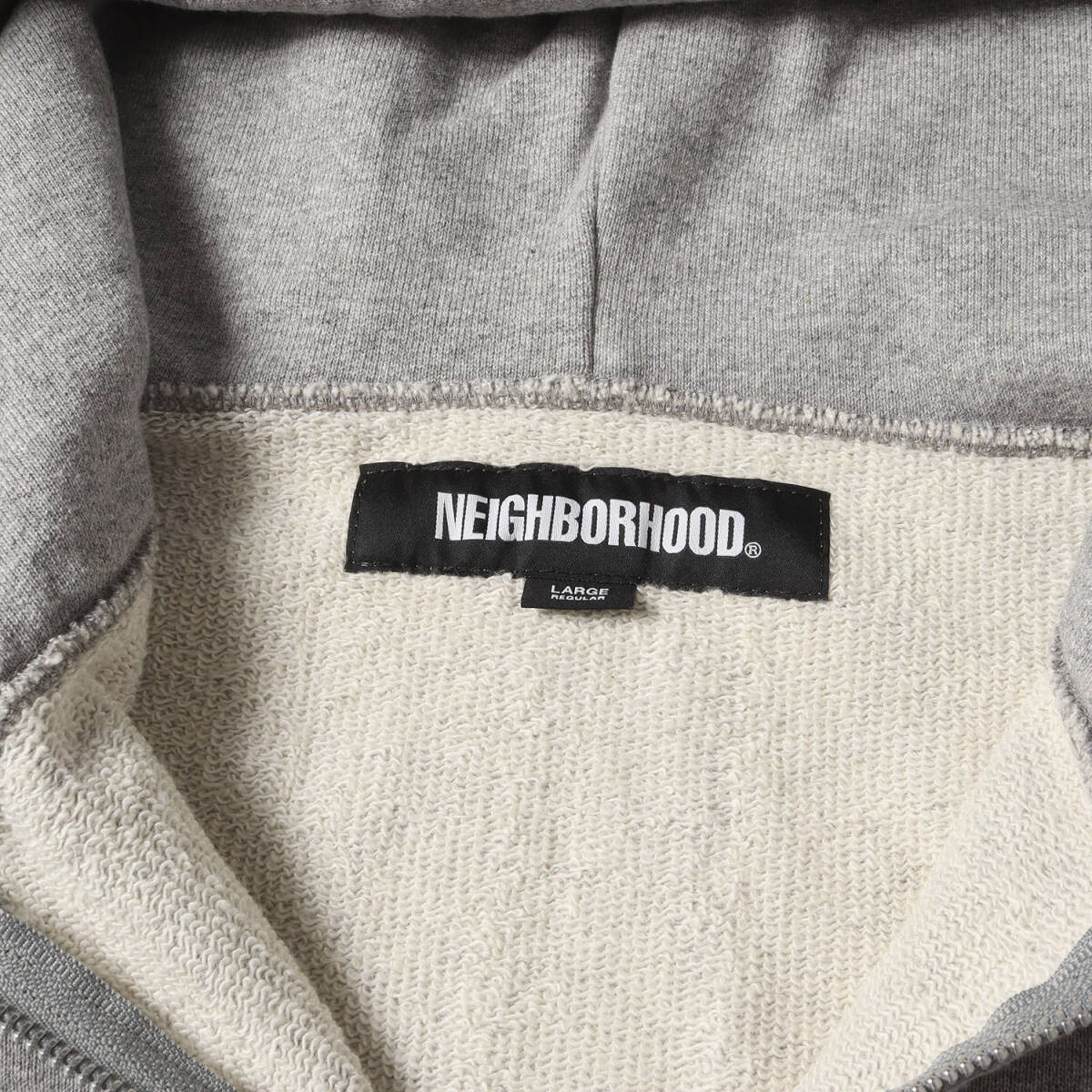 【美品】NEIGHBORHOOD ネイバーフッド パーカー グレー L | 25SS ブランドロゴ ジップ スウェットパーカー (SOLID SWEAT ZIP HOODIE LS)_画像3