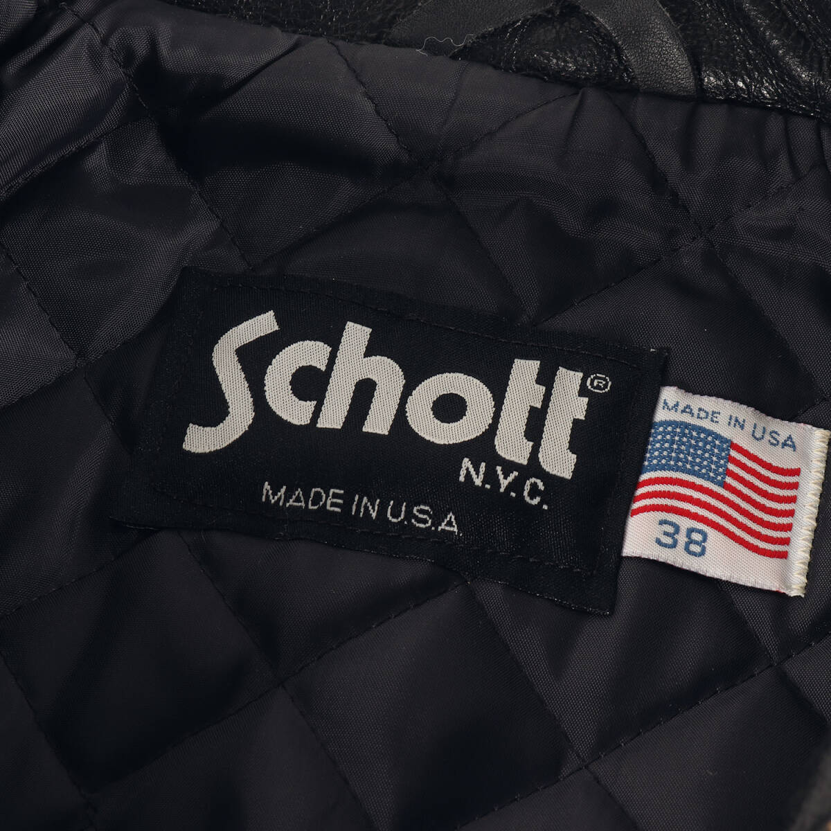Schott ショット ジャケット ブラック サイズ:38 | USA製 634 | 襟付き カウレザー シングル トラッカージャケット | アウター ブルゾン_画像4
