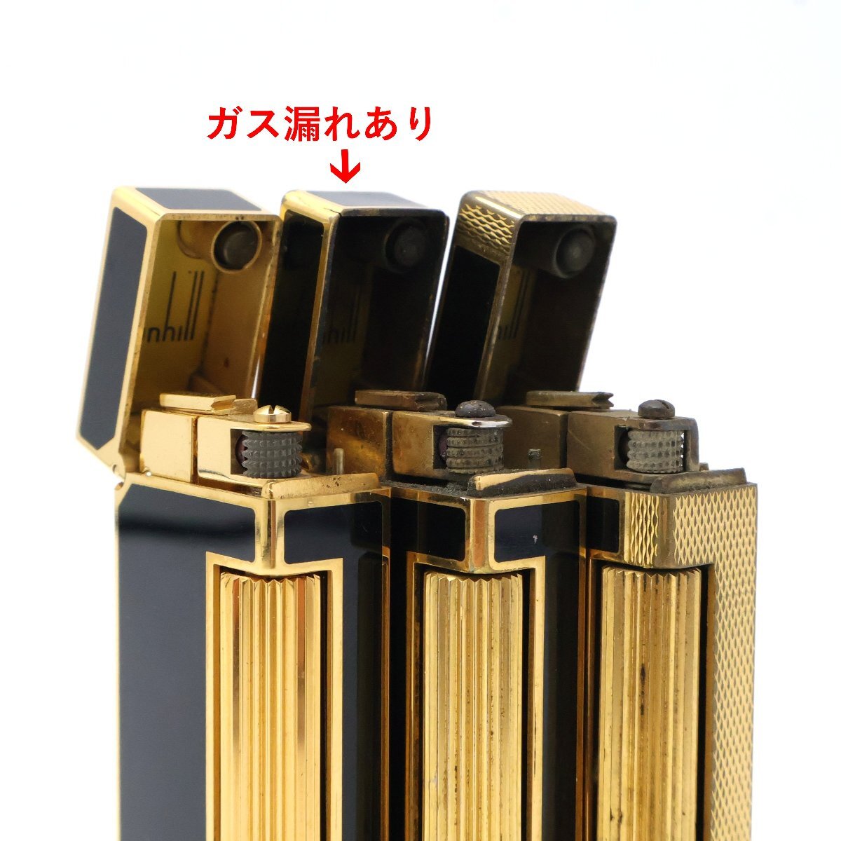Dunhill ダンヒル ライター3点 ブラックラッカー 内1点ガス漏れ含む ジャンク※火花未確認 ◆おたからや 【S-LI02573】_画像3