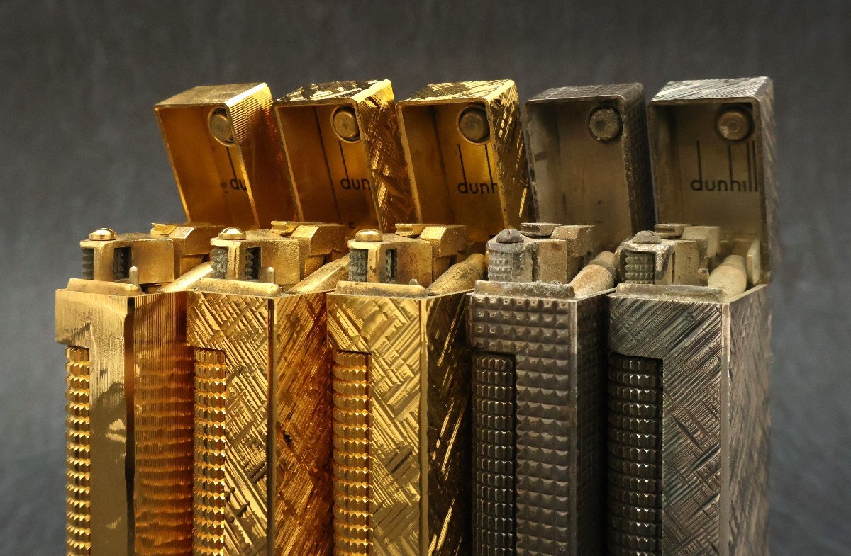 Dunhill ダンヒル ライター5点 ゴールド シルバー 石割れ有 ジャンク※火花未確認◆おたからや【S-LI02954】_画像4