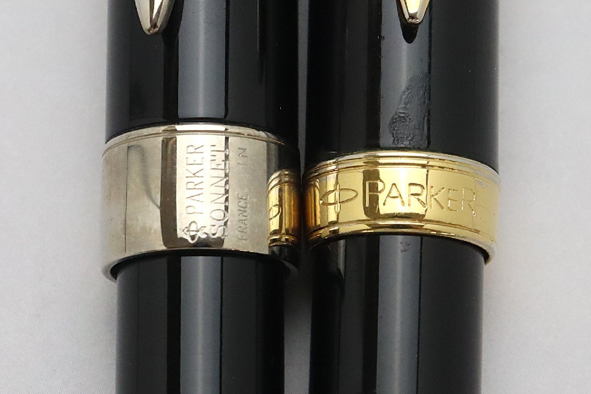 パーカー PARKER 万年筆2点 ソネット ペン先18K 1点キャップリング外れ 1点本体破損 ※筆記未確認◆おたからや【C-PE02598】_画像5