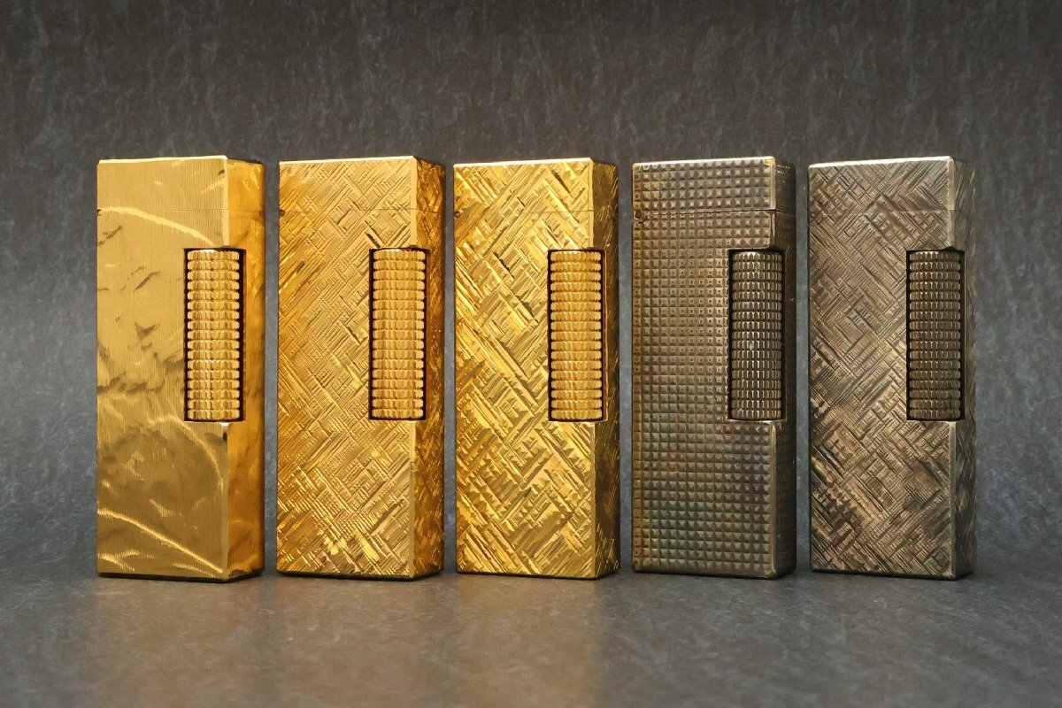 Dunhill ダンヒル ライター5点 ゴールド シルバー 石割れ有 ジャンク※火花未確認◆おたからや【S-LI02954】_画像1