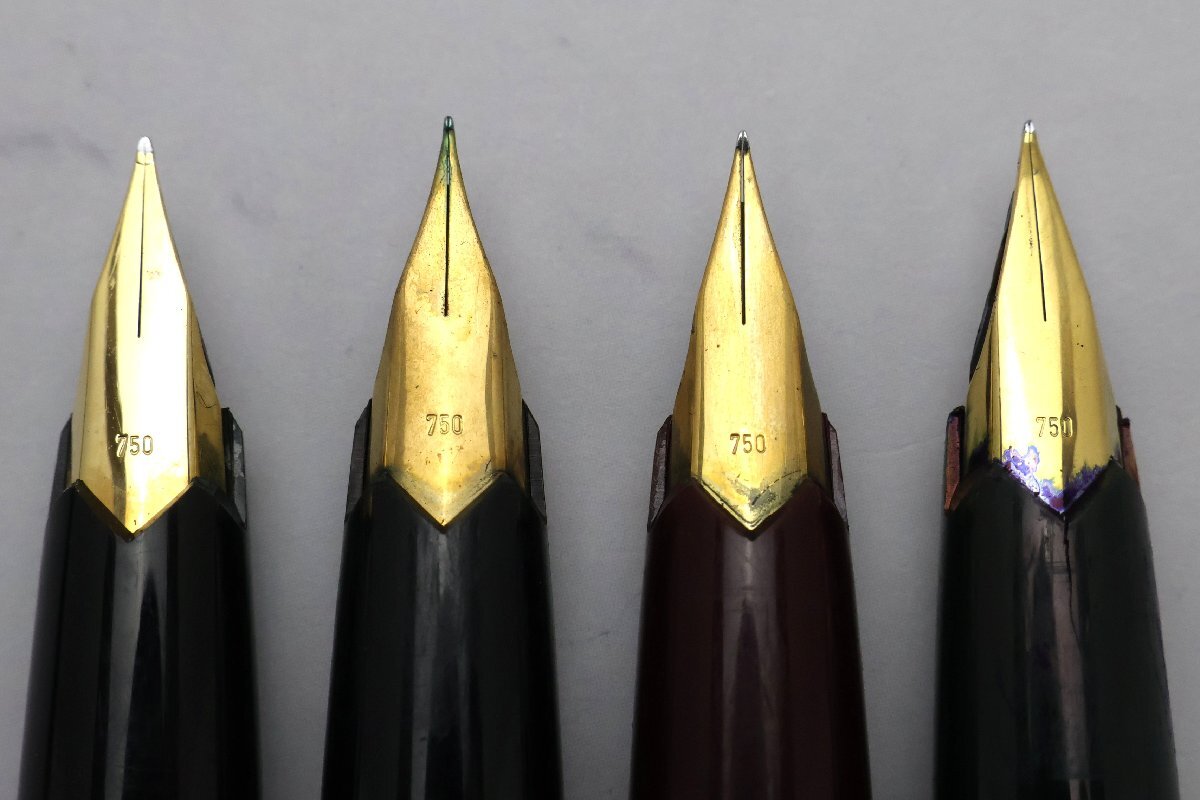 モンブラン MontBlanc 万年筆 4点 750 121×3/221×1 1点下部ロゴ無し 2点割れ有り ジャンク品 ※筆記未確認◆おたからや【B-PE02916】_画像6
