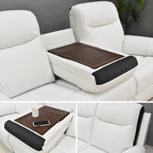 新品 電動リクライニングソファ3人掛けソファー OKIN社製モーター WH BK色 高級37万円 3P快適おしゃれモダン北欧 家具:NW44-12Y-SS_画像5