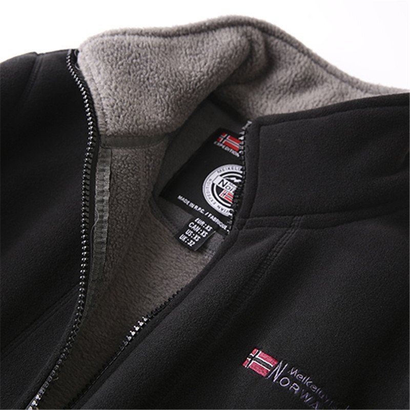 新品 国内未販売 ジャケット デザイナーズ フリース 暖かさ 裏ボア 厚手 メンズ シェニール 秋冬 フリース ブルゾン アウター 黒 T5166-XL_画像2