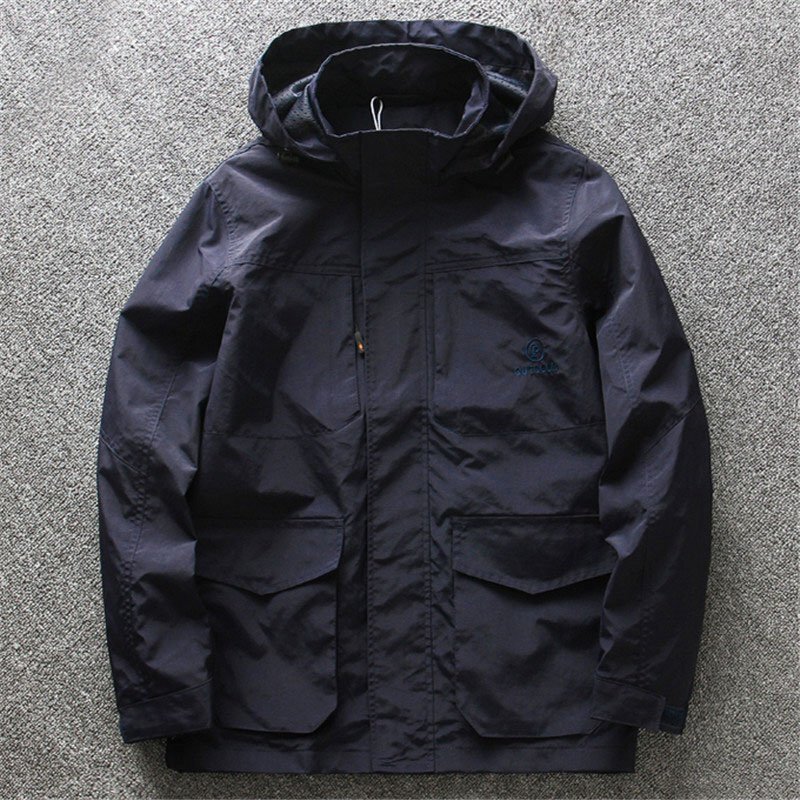 新品 マウンテンパーカー メンズ ウィンドブレーカー ジャケット 春秋 薄手 カジュアル 防風 撥水 ライトアウター マンパ/紺色T6138-4XL_画像1