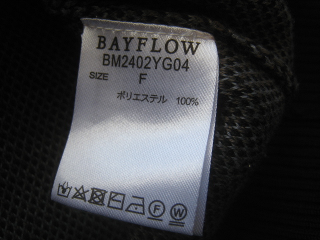 美品!!ベイフロー BAYFLOW*総織り柄 ウールタッチニットカーディガン F 実寸M～L 黒 ブラック SURF サーフ 海上がりに着たい_画像6