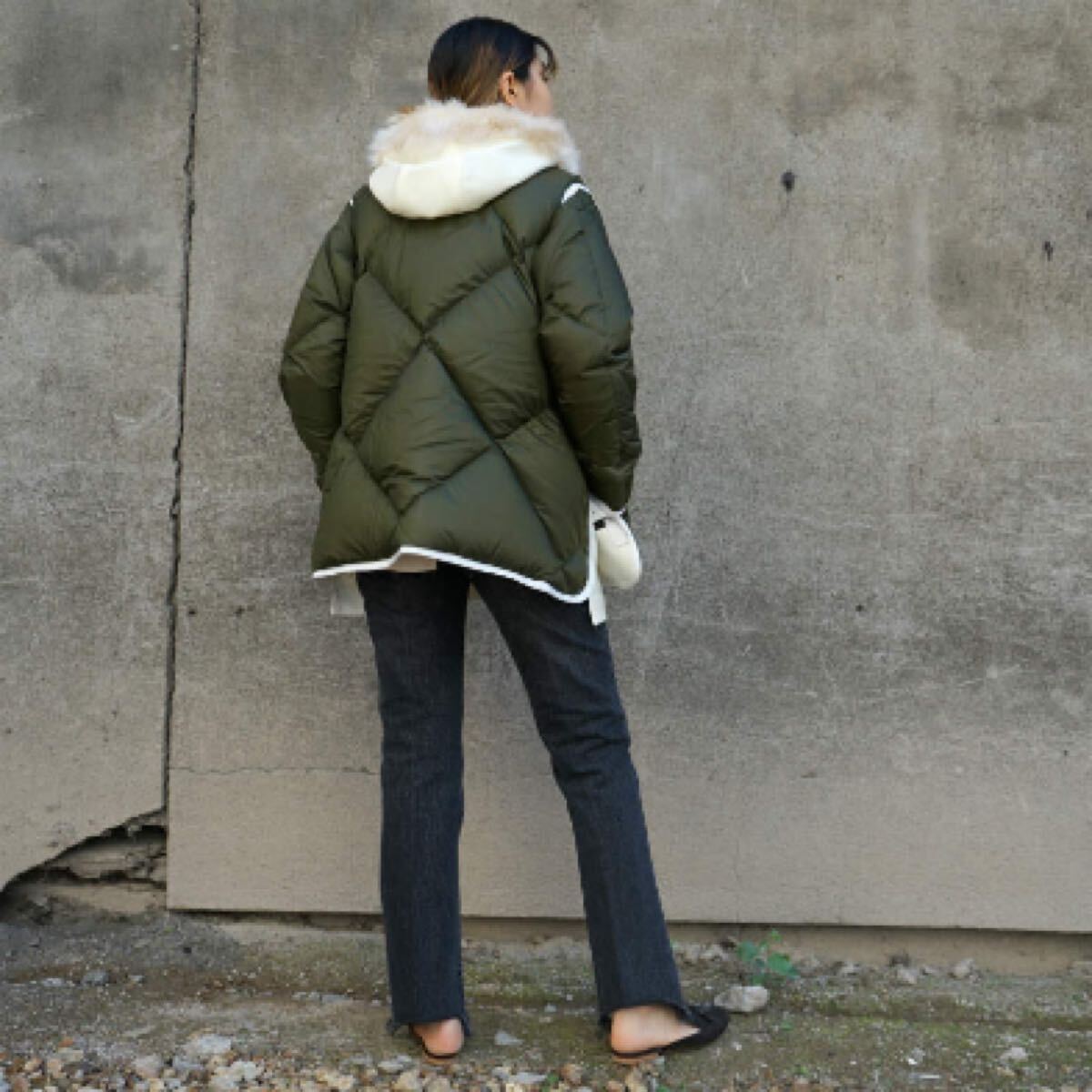 sacai サカイ コレクション クリーニング済 レア人気ダウン コート ユニセックス着用 _画像4