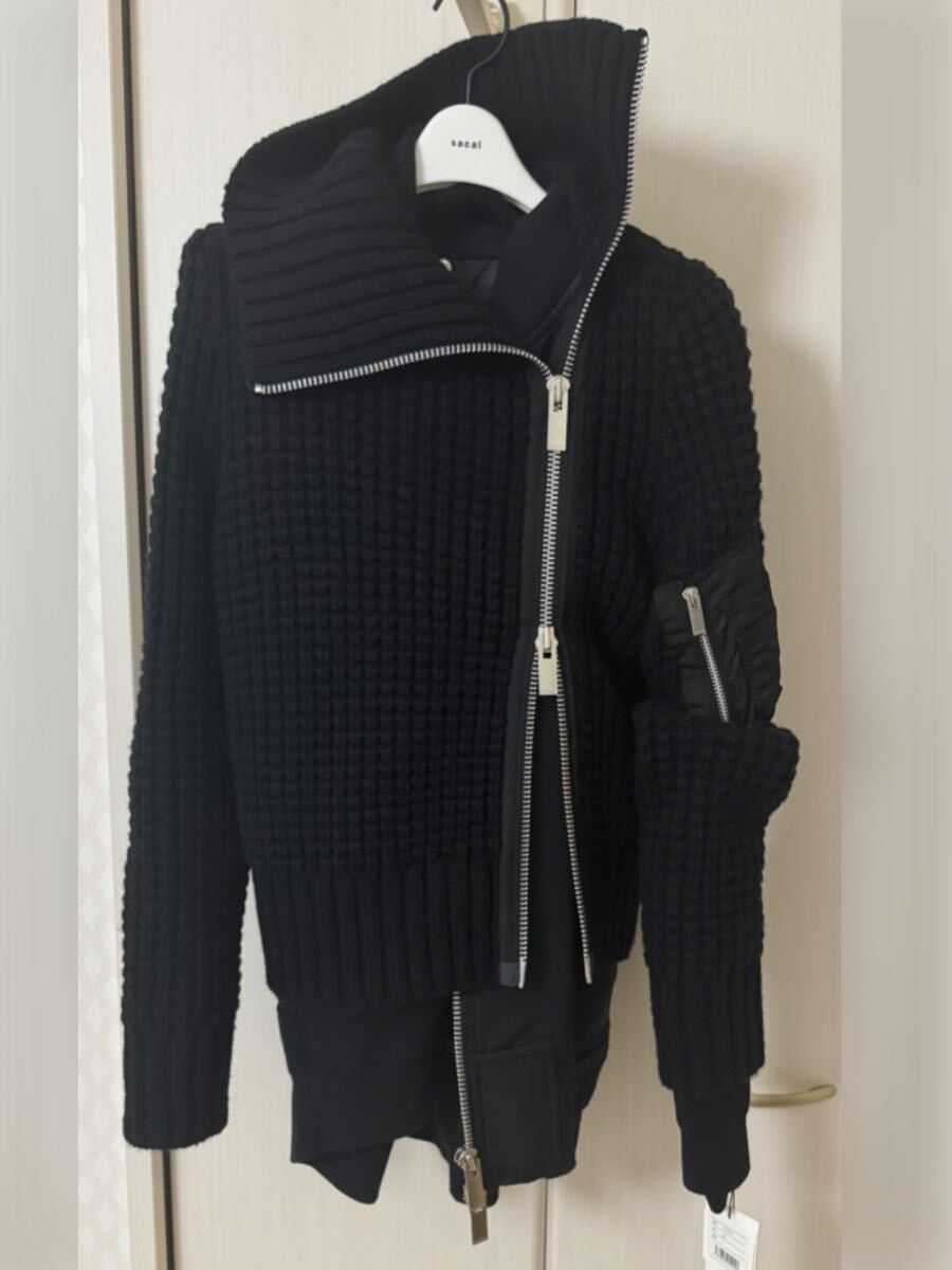 Sacai サカイ未使用　#タグ付　コレクション　MA-1 ブルゾン　ニット　ジャケット　コート_画像2