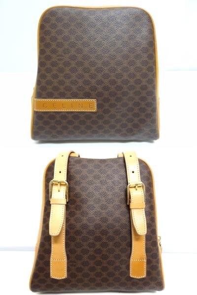 激レア!!CELINE セリーヌ マカダム リュックサック MC 00/2 PVC×レザー MADE IN ITALY MACADAM バッグパック ☆P_画像2