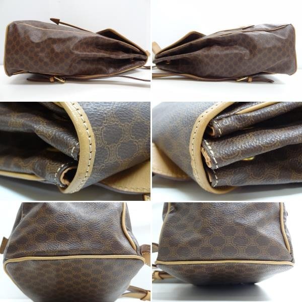 CELINE セリーヌ マカダム リュックサック M161 バッグパック PVC×レザー MADE IN ITALY CELINE MACADAM ☆P_画像4
