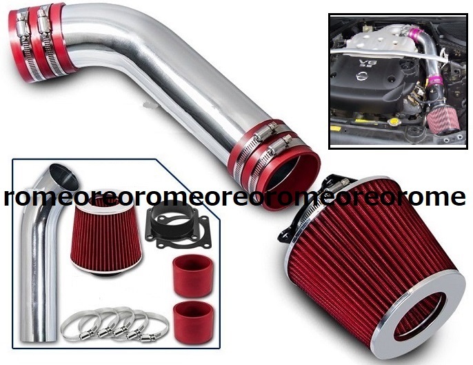 限定 特価 日産 フェアレディ Z33 VQ35DE エアクリーナー エアインテーク アルミ パイピング キット レッド_画像1