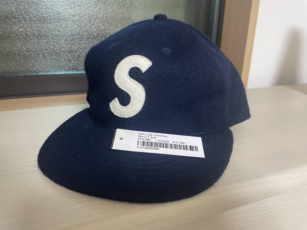 Supreme Ebbets S Logo Fitted 6-Panel Navy 7 3/8 Cap キャップ エベッツ ネイビー_画像1