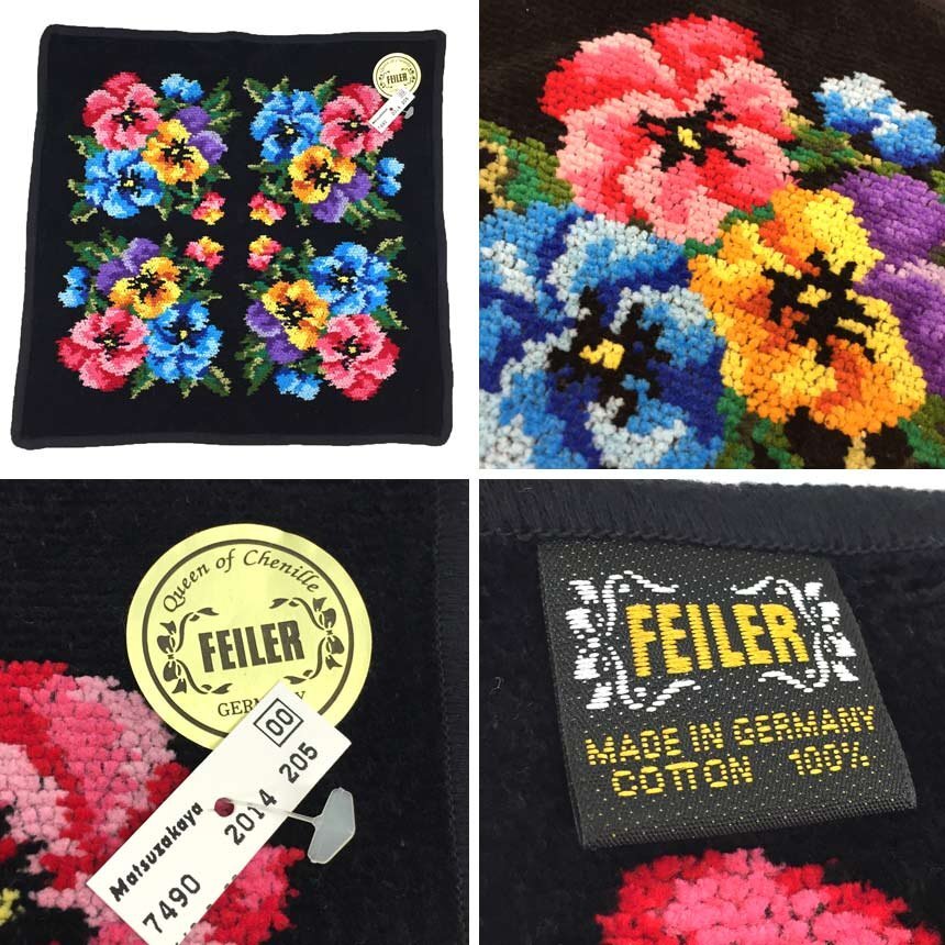 yu. пачка отправка бесплатная доставка FEILER Feiler носовой платок 30cm 2 шт. комплект Moonlight цветок анютины глазки PANSY 2016 не использовался aq11932