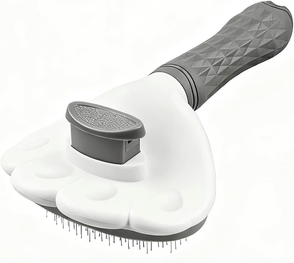 ペット用 痛くない ヒーリングブラシ スリッカーブラシ 長毛・短毛種 猫・犬兼用(グレー)_画像1