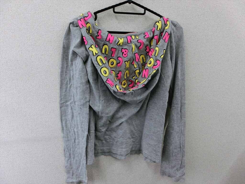 【BS29-16】【60サイズ】▲CO&LU ココルル/フード付き ロゴプリント 長袖 Tシャツ /レディース/Mサイズ/ギャル系_画像2