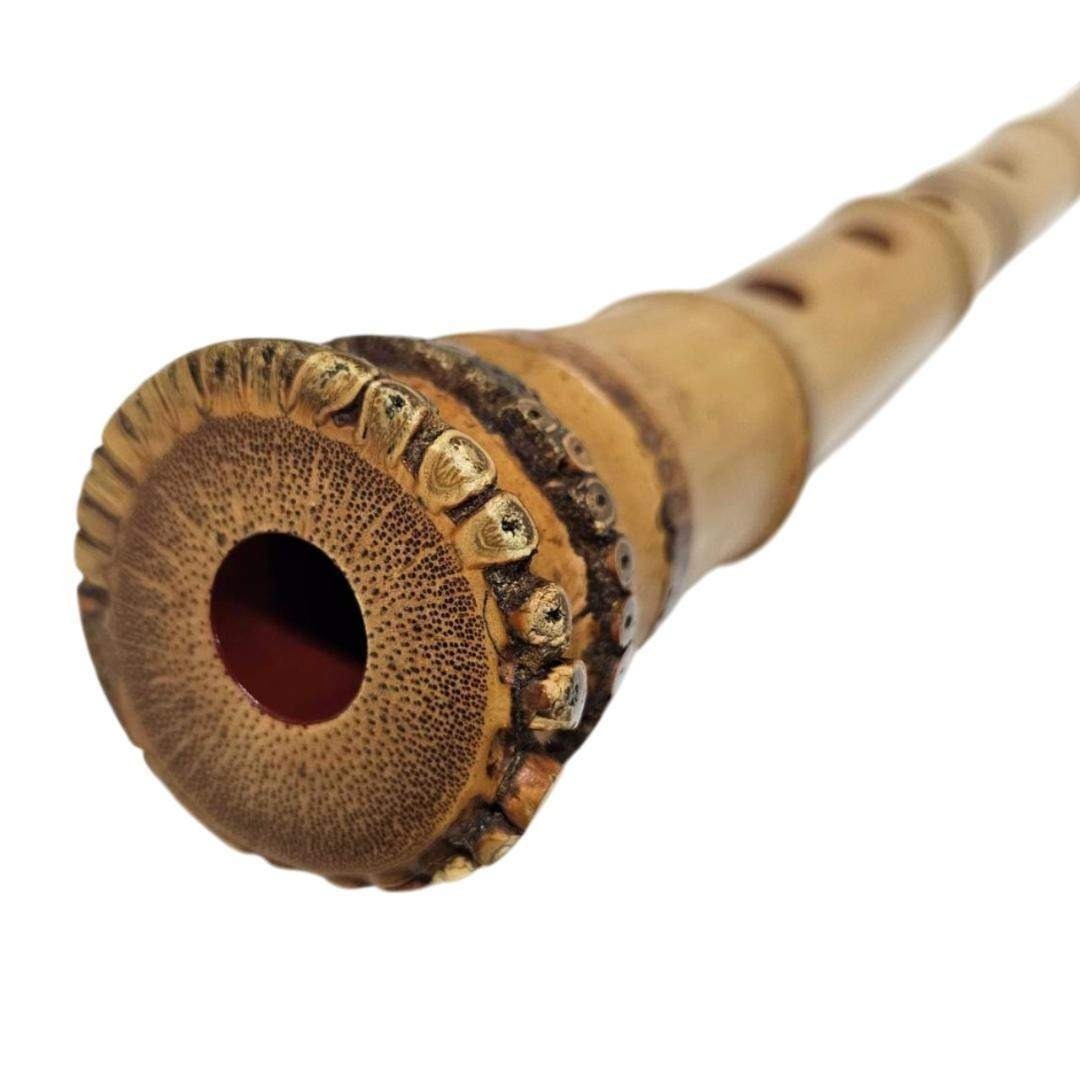 希少 尺八 都山流 尾崎澤山 1尺6寸 5孔 銘あり 1印 根竹 二分割 和楽器_画像2