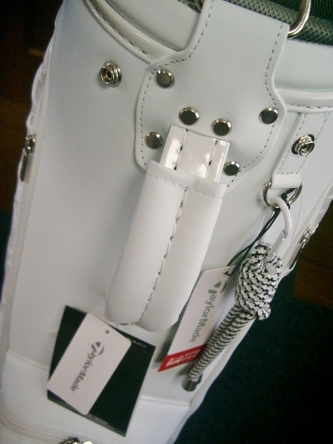 未使用　テーラーメイド　レディース　エレガンス・デザイン　タックリボン風　合皮レザー　オフ白グレー　ゴルフバッグ_画像8