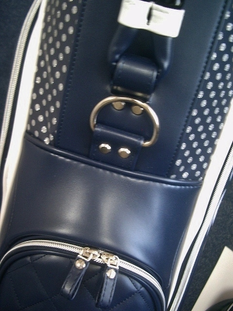 未使用　ディズニー　ミニーマウス　レディース　キャスター付き　合皮レザー　ネイビー紺白赤　ゴルフバッグ_画像9