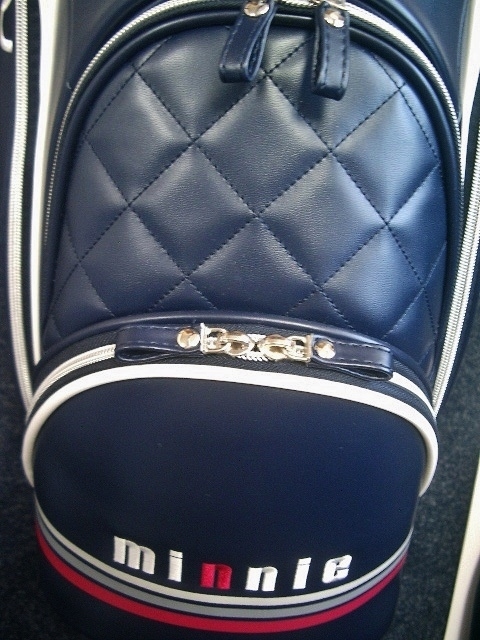 未使用　ディズニー　ミニーマウス　レディース　キャスター付き　合皮レザー　ネイビー紺白赤　ゴルフバッグ_画像10