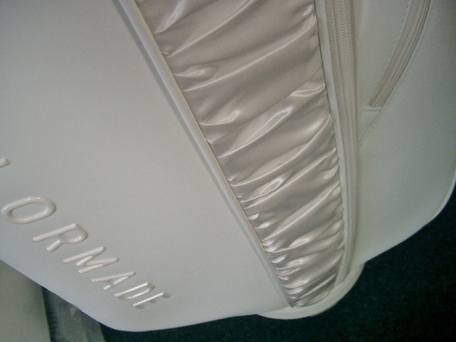 未使用　テーラーメイド　レディース　エレガンス・デザイン　タックリボン風　合皮レザー　オフ白グレー　ゴルフバッグ_画像7