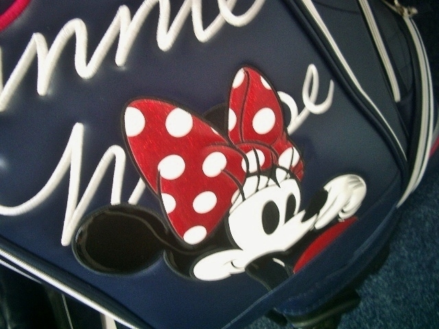 未使用　ディズニー　ミニーマウス　レディース　キャスター付き　合皮レザー　ネイビー紺白赤　ゴルフバッグ_画像7
