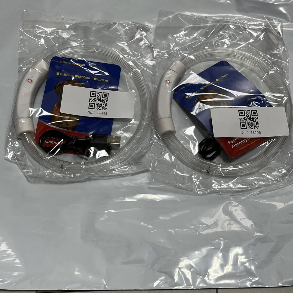  ошейник собака светится Rainbow 2 шт модный прогулка LED свет USB зарядка безопасность 