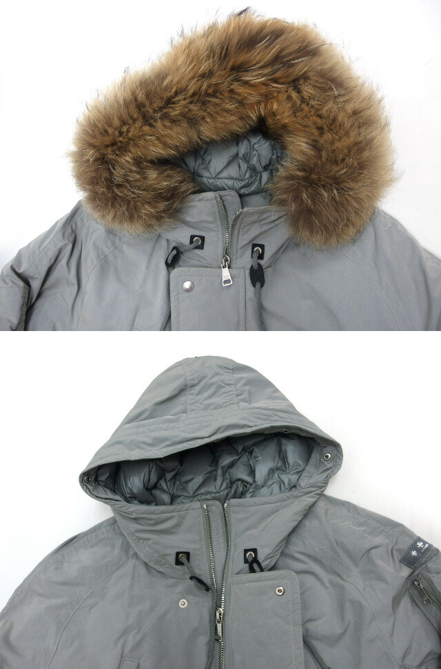タトラス　リライ　ミリタリーロゴ　フード付き　ダウンジャケット　Lサイズ　グレー[20251101]_画像2