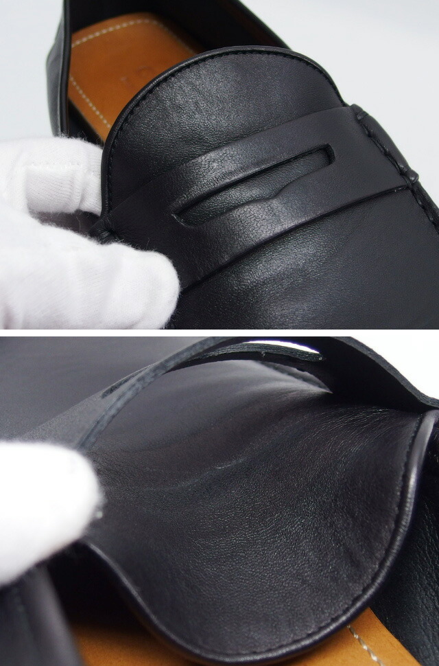 グッチ　シェリーライン　ドライビングシューズ　ビー　レザー　黒　約26.5～27cm[20251106]_画像8