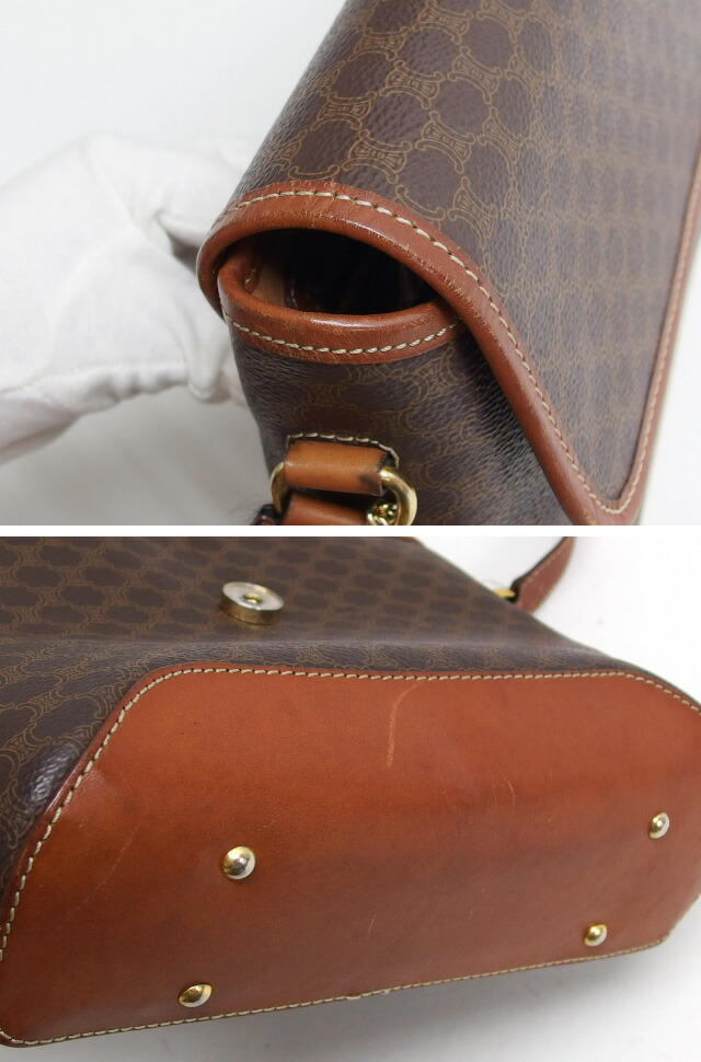 セリーヌ　マカダム柄　ショルダーバッグ　ロゴチャーム付き[訳あり][20251109]_画像5